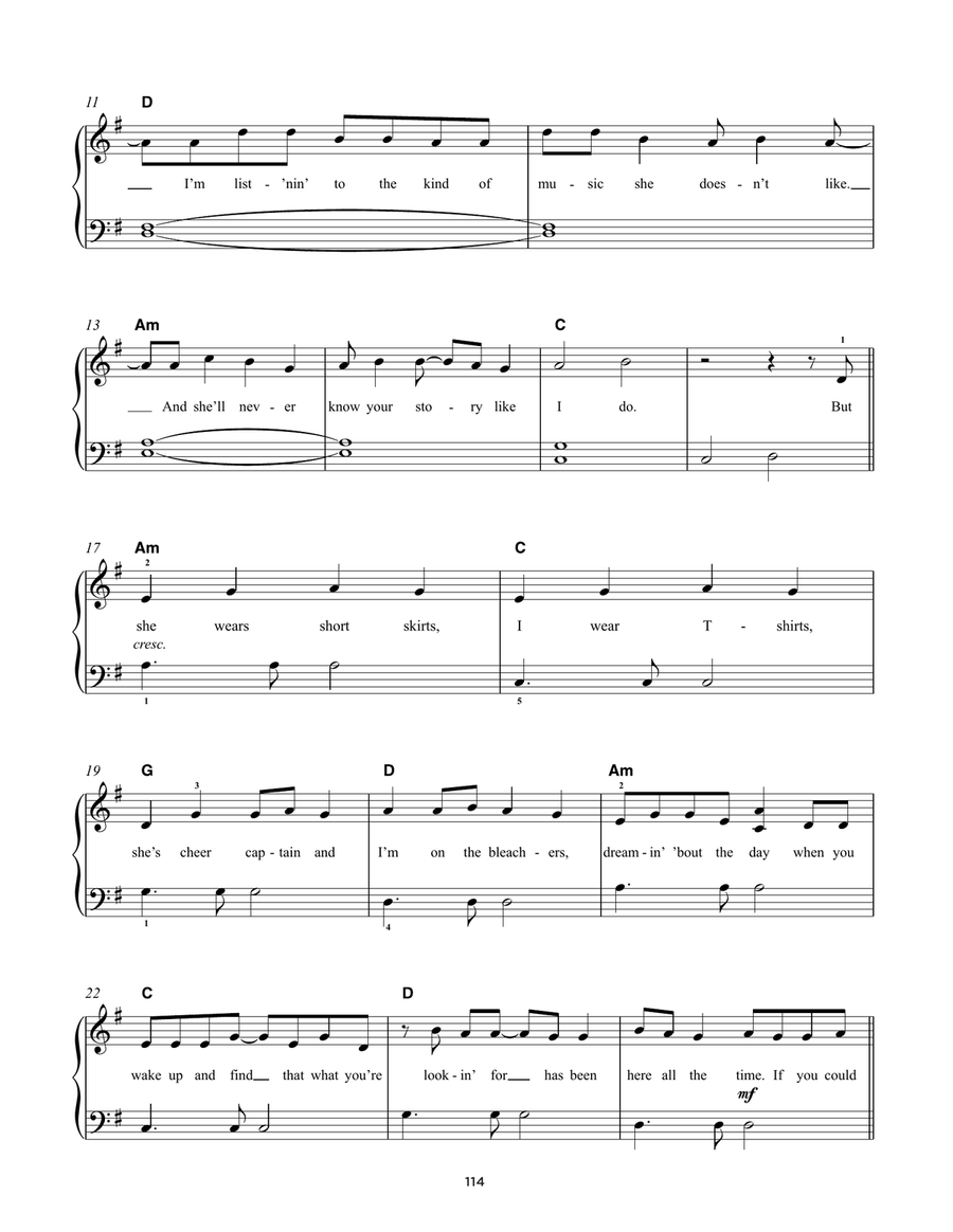 You Belong With Me You Belong With Me Easy Piano scores gallery preview page 2