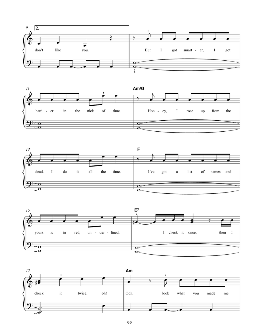 Look What You Made Me Do Look What You Made Me Do Easy Piano scores gallery preview page 2