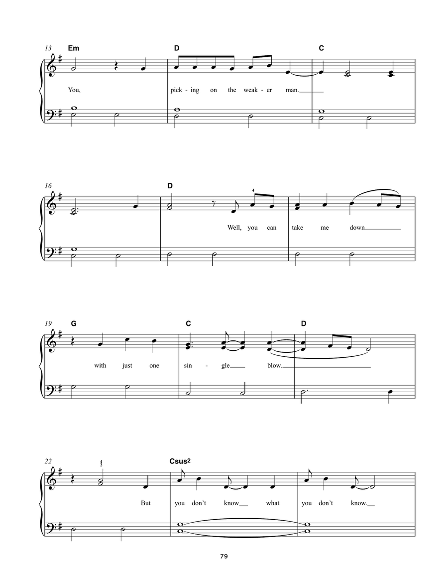 Mean Mean Easy Piano scores gallery preview page 2
