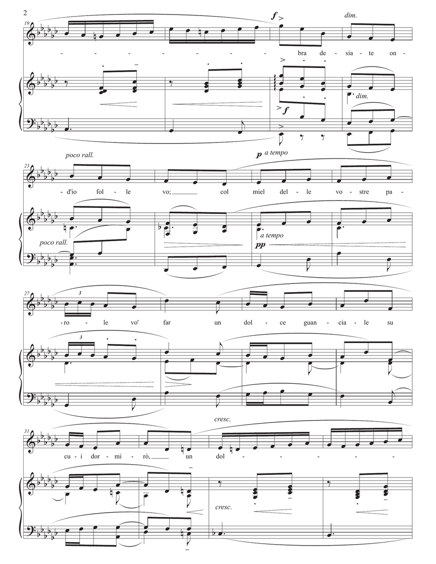 DONAUDY: Ah, mai non cessate (transposed to G-flat major) Piano, Vocal scores gallery preview page 3