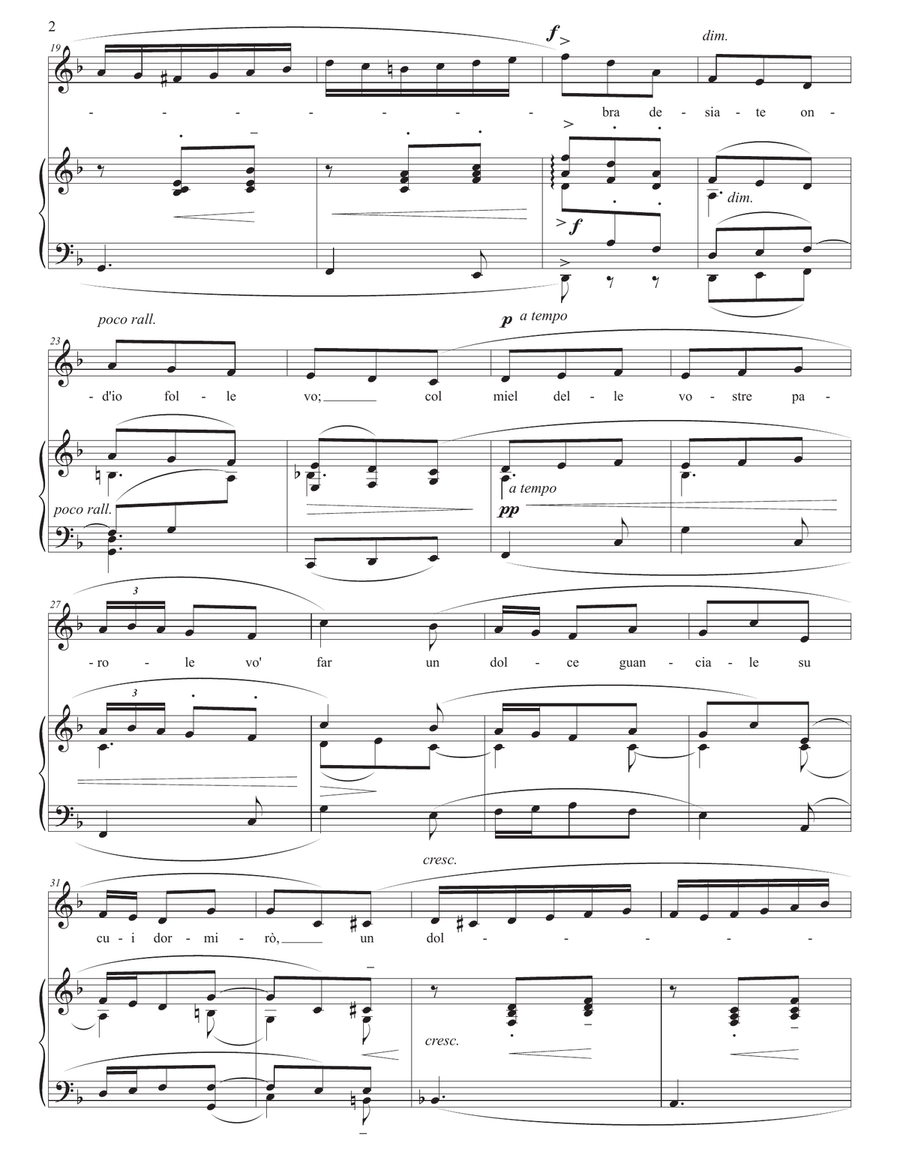 DONAUDY: Ah, mai non cessate (transposed to F major) Piano, Vocal scores gallery preview page 3