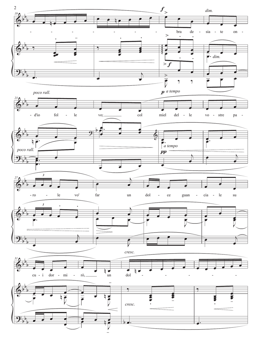 DONAUDY: Ah, mai non cessate (transposed to E-flat major) Piano, Vocal scores gallery preview page 3