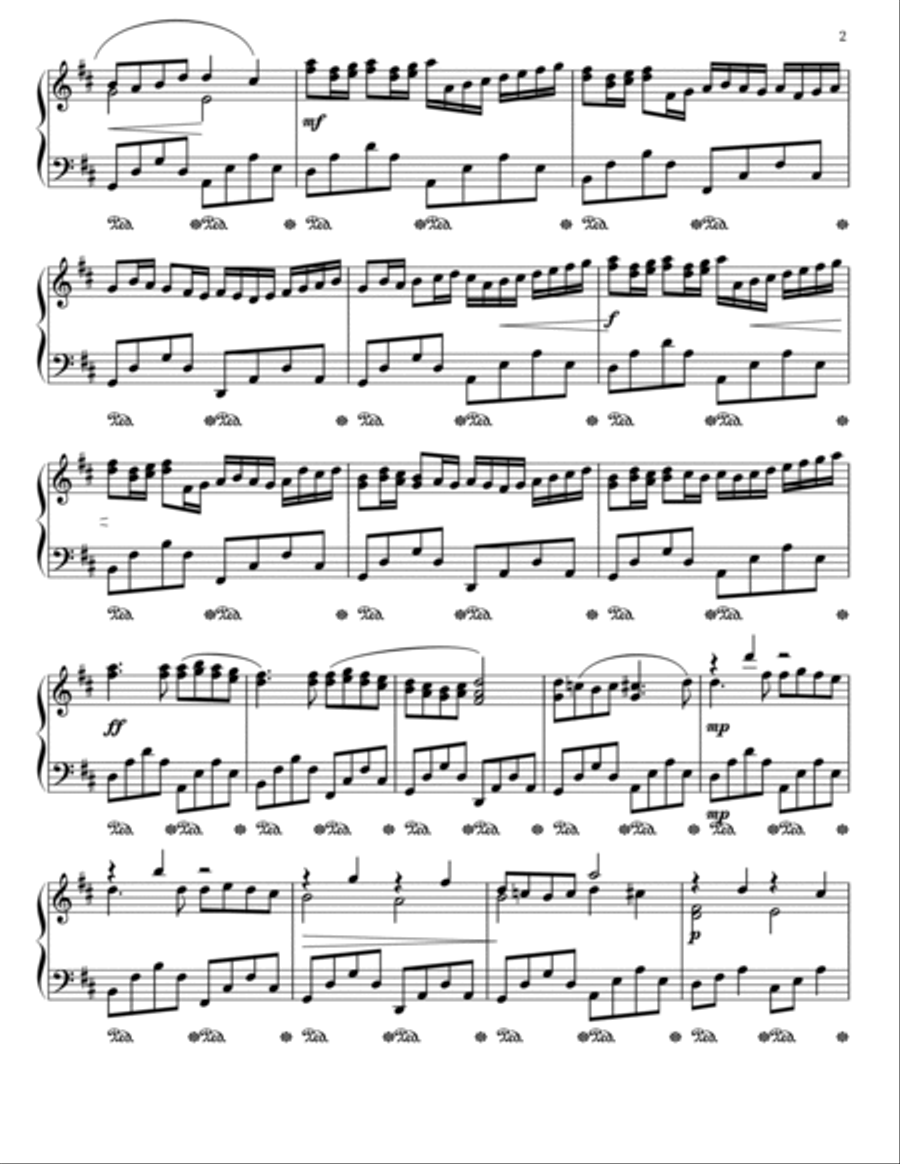 Cannon In D Piano Solo scores gallery preview page 2