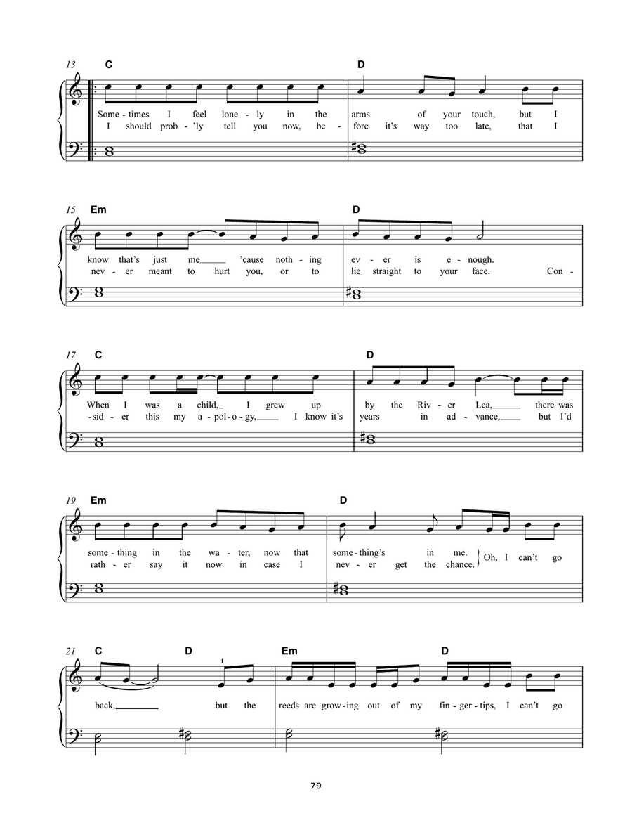 River Lea River Lea Easy Piano scores gallery preview page 2