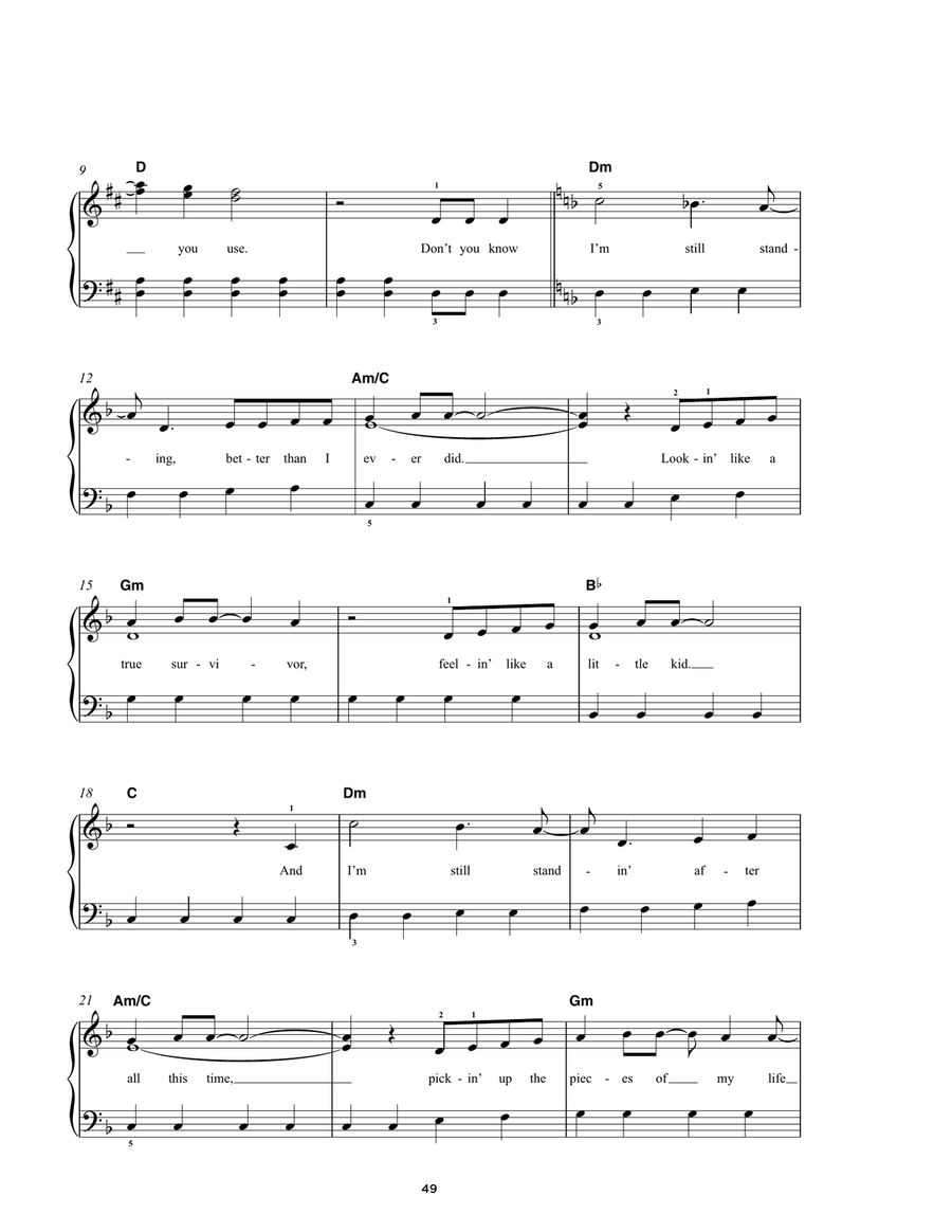 I'm Still Standing I'm Still Standing Easy Piano scores gallery preview page 2