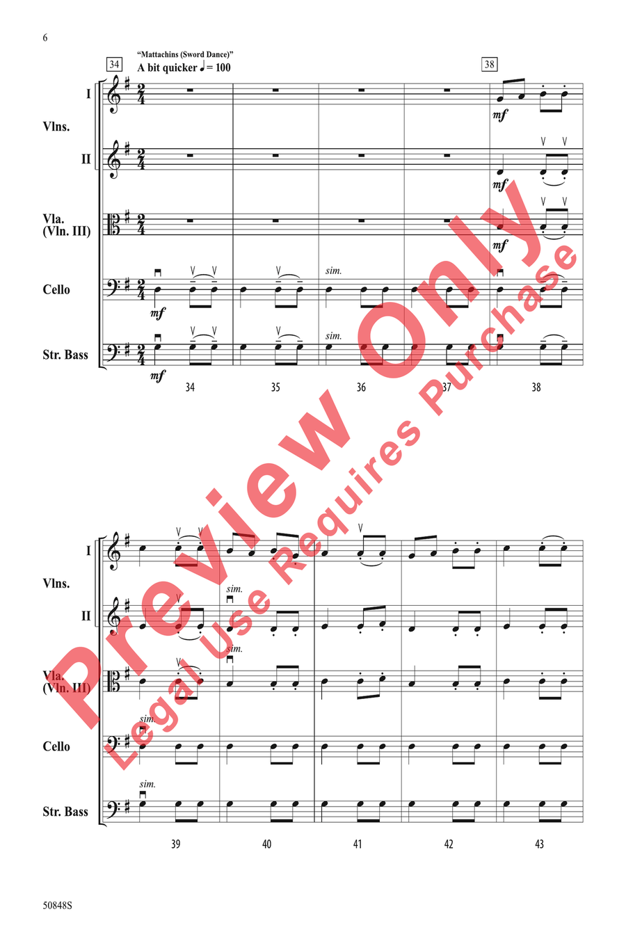 Capriol Suite Capriol Suite String Orchestra scores gallery preview page 6