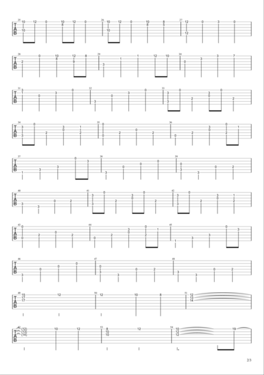 Late Night Melancholy Guitar Solo scores gallery preview page 2