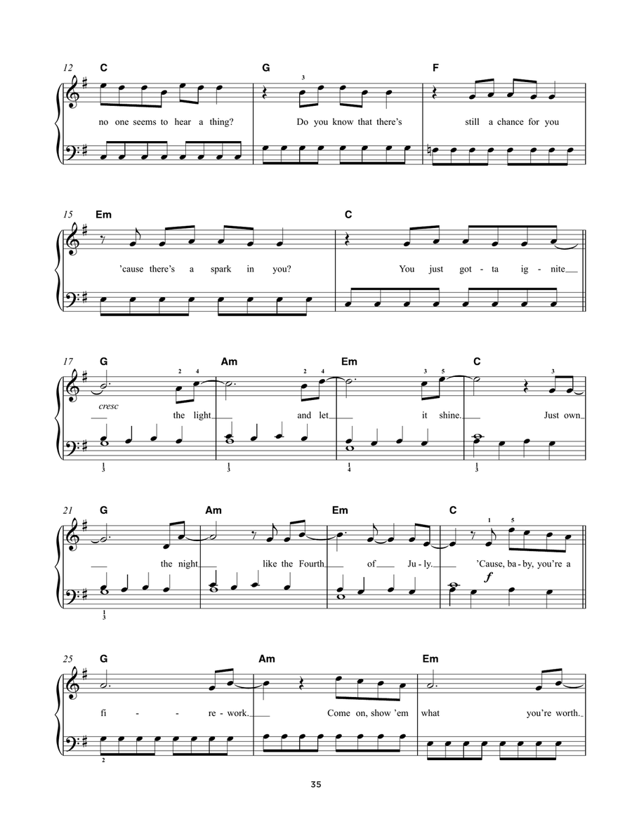 Firework Firework Easy Piano scores gallery preview page 2