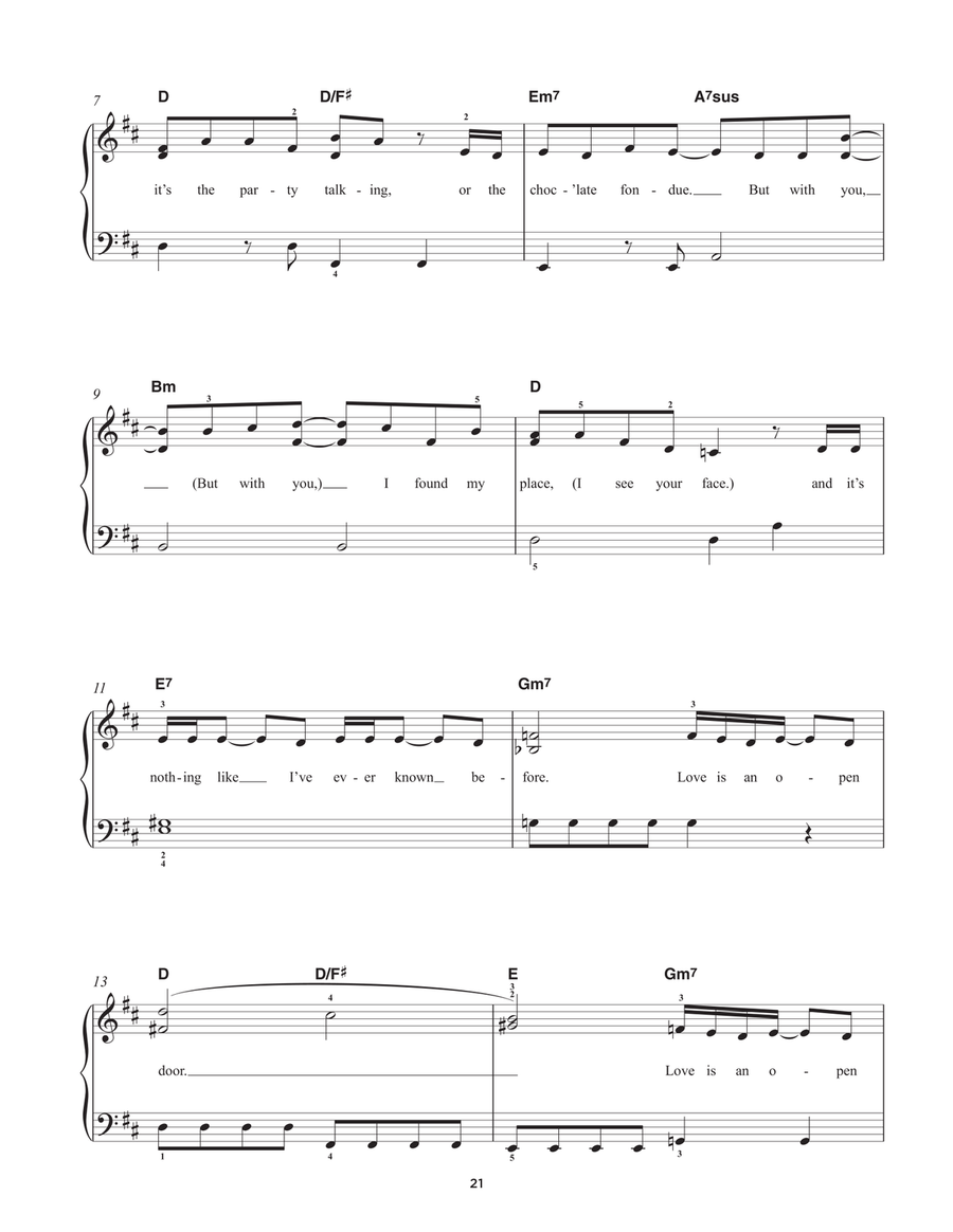Love Is An Open Door (from Frozen) Easy Piano scores gallery preview page 2