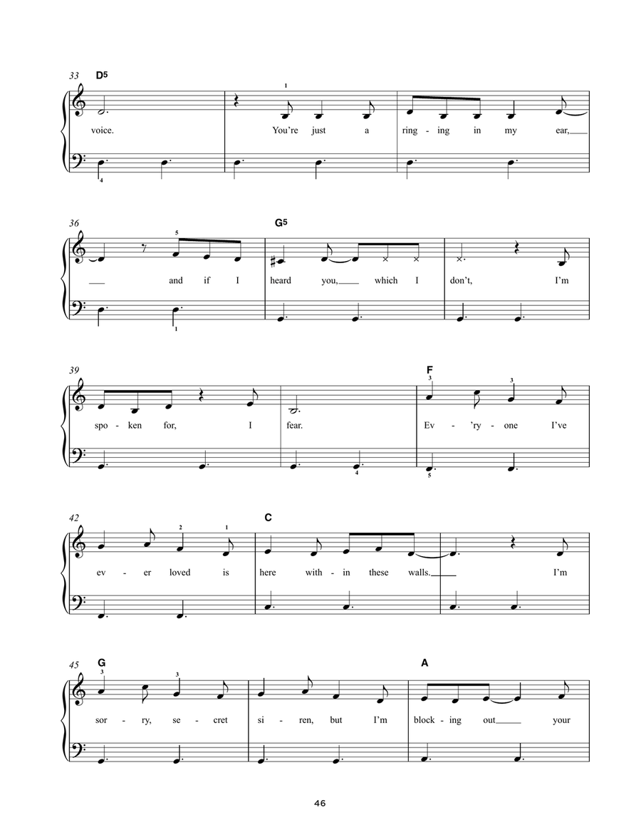 Into The Unknown (from Disney's Frozen 2) Easy Piano scores gallery preview page 3
