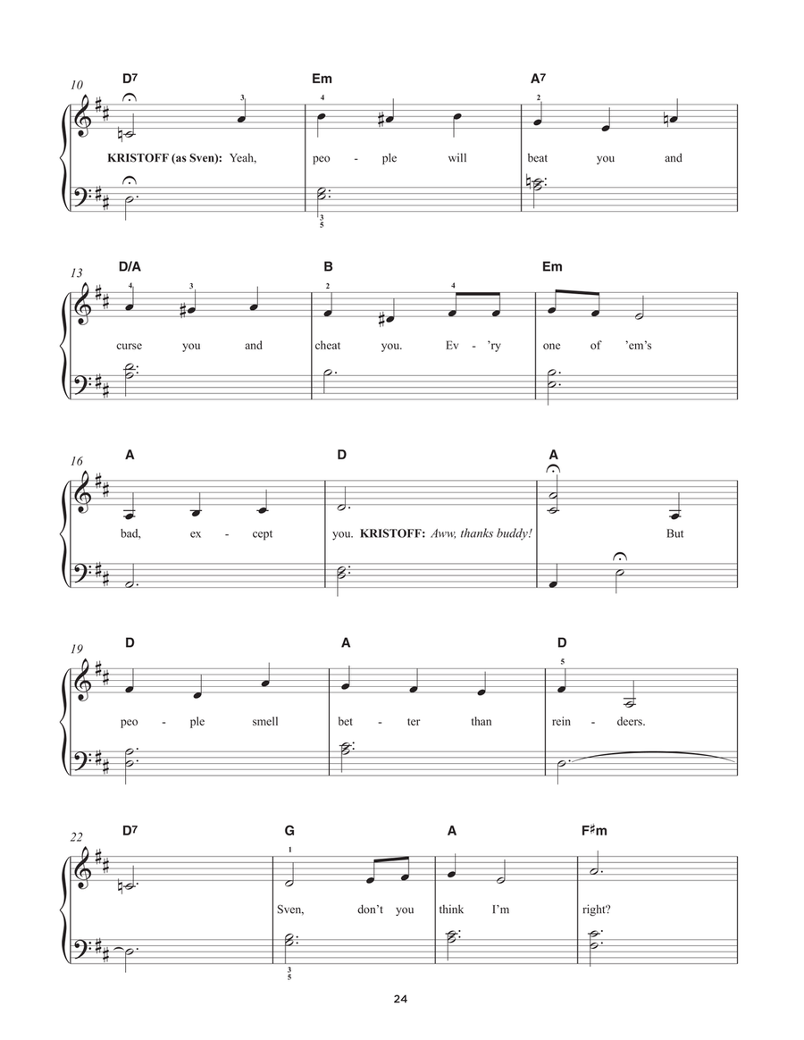 Reindeer(s) Are Better Than People (from Frozen) Easy Piano scores gallery preview page 2