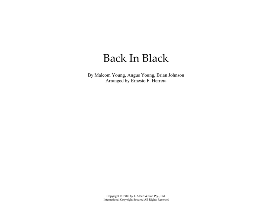 Back In Black - Score Only Marching Band scores gallery preview page 1