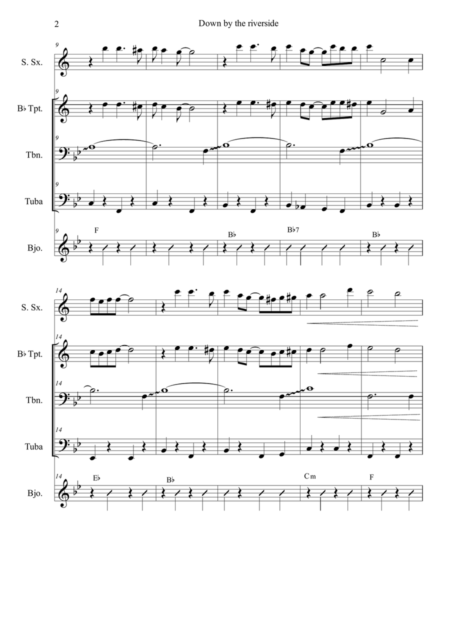 Dixieland Down by the riverside dixie Full score and parts Marching Band scores gallery preview page 2