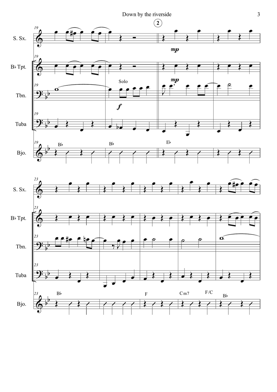 Dixieland Down by the riverside dixie Full score and parts Marching Band scores gallery preview page 3