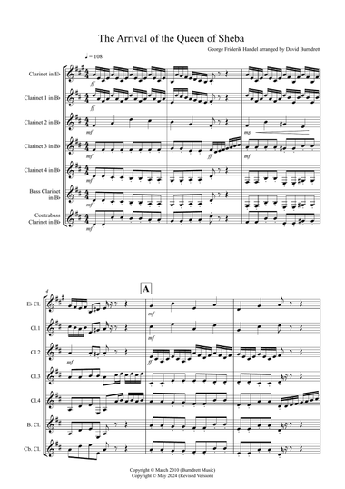 Arrival Of The Queen of Sheba for Clarinet Choir
