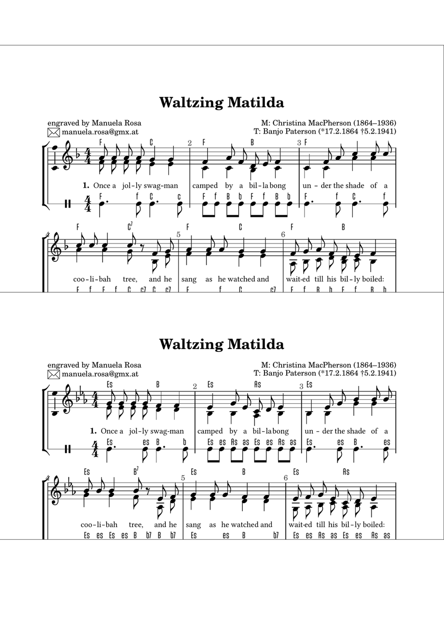 Waltzing Matilda for Accordion Piano Solo scores gallery preview page 3