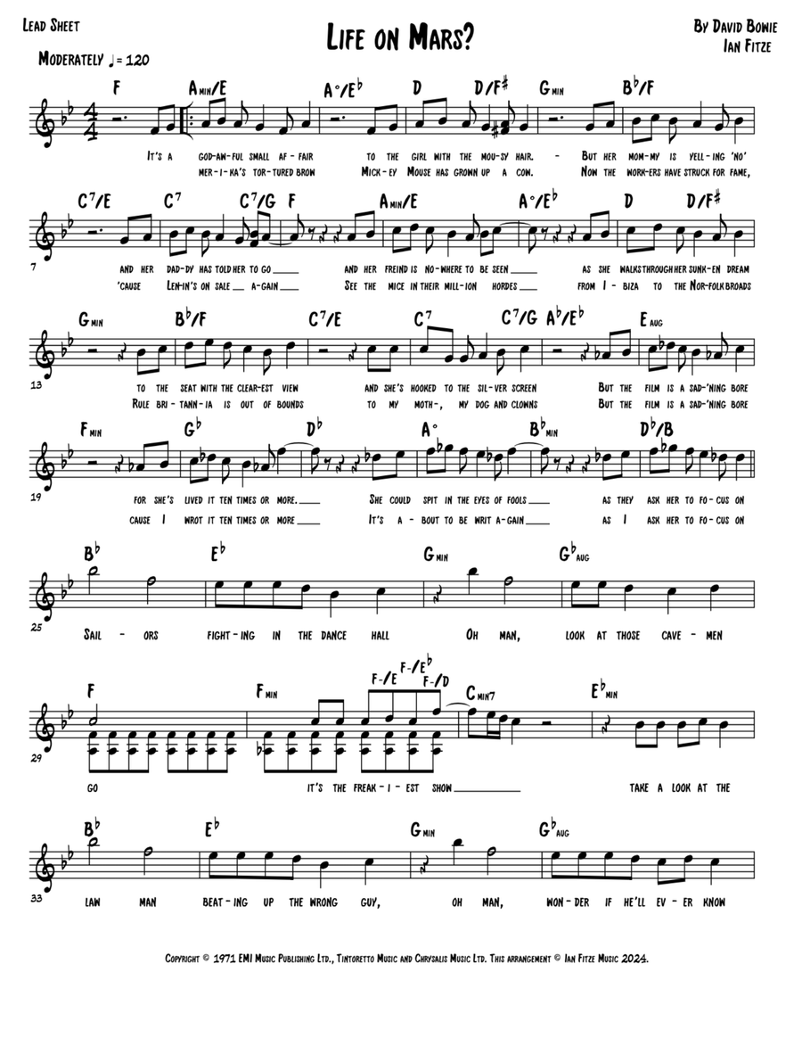 Life On Mars Life On Mars Piano scores gallery preview page 2