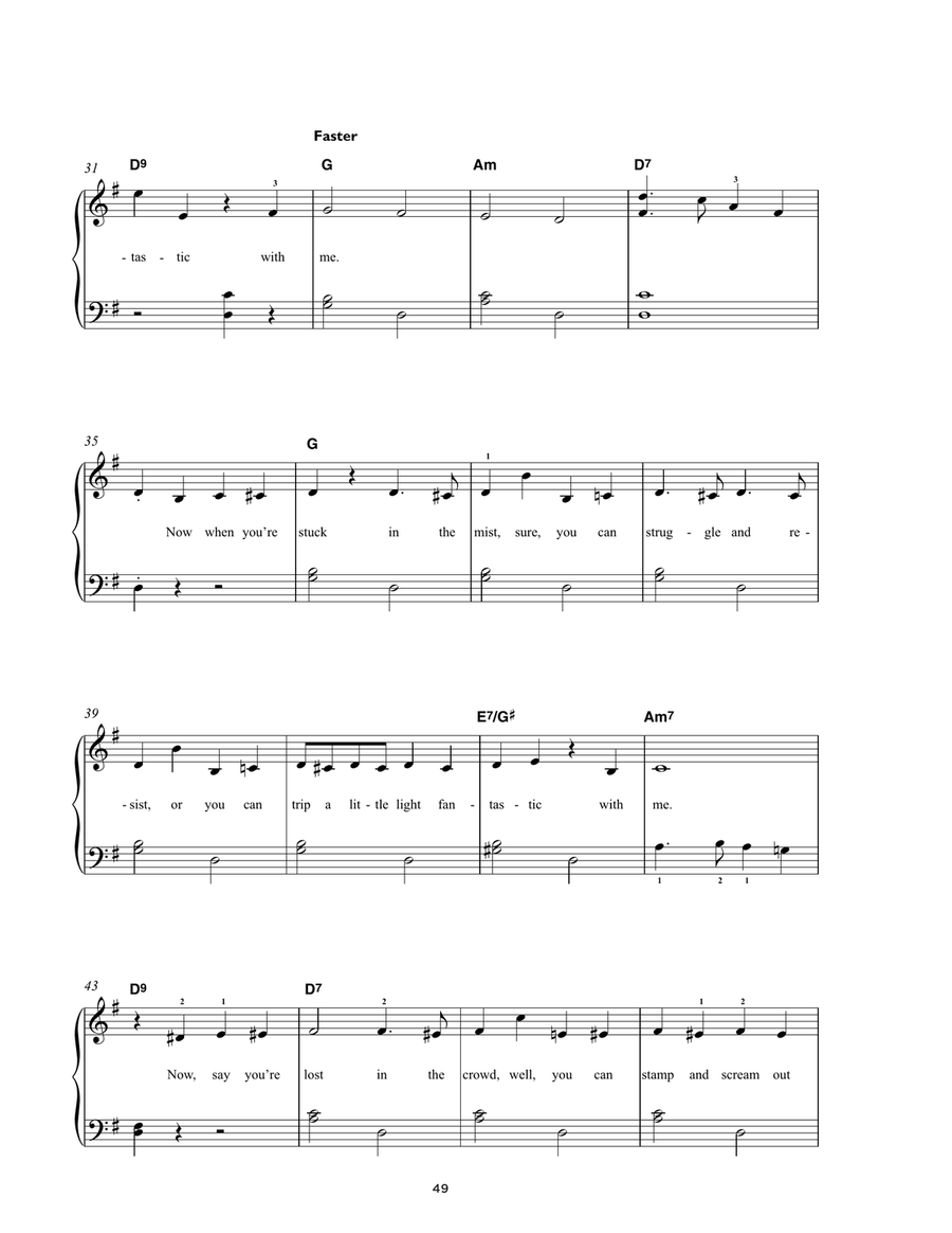Trip A Little Light Fantastic (from Mary Poppins Returns) Easy Piano scores gallery preview page 3
