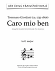 GIORDANI: Caro mio ben (transposed to G major)