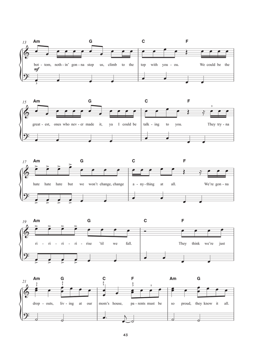 Rise Rise Easy Piano scores gallery preview page 2