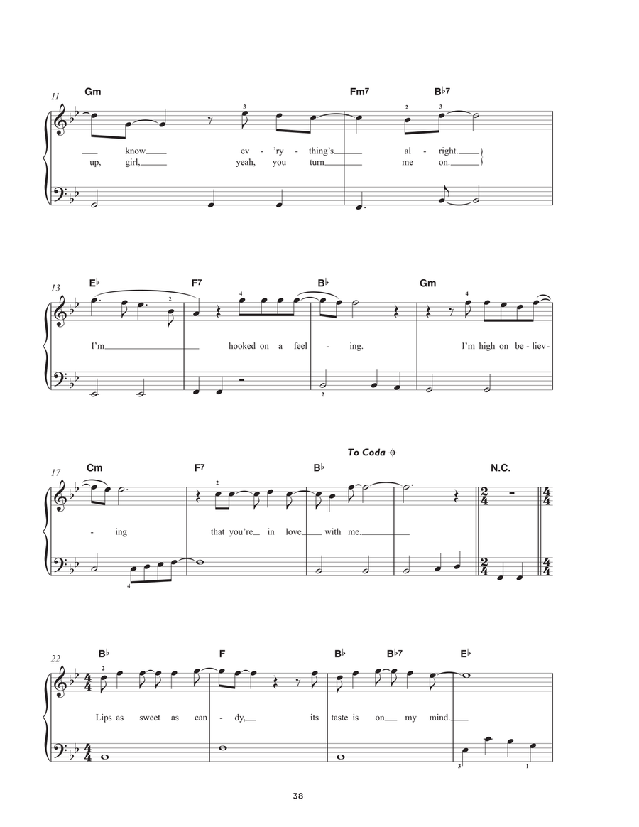 Hooked On A Feeling Hooked On A Feeling Easy Piano scores gallery preview page 2