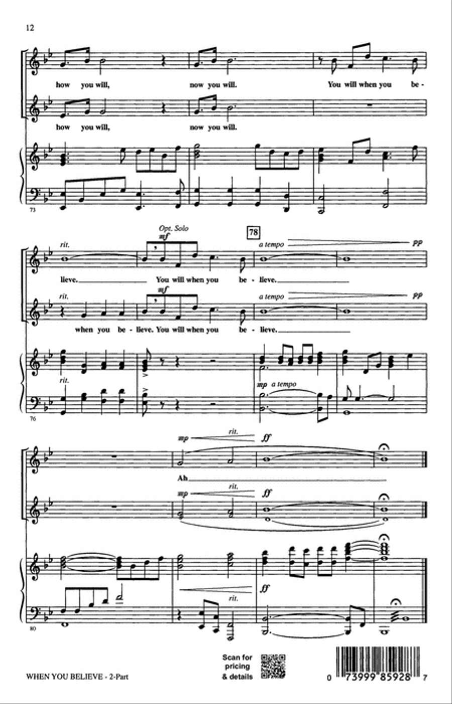 When You Believe (from The Prince Of Egypt) (arr. Audrey Snyder) 2-Part scores gallery preview page 10