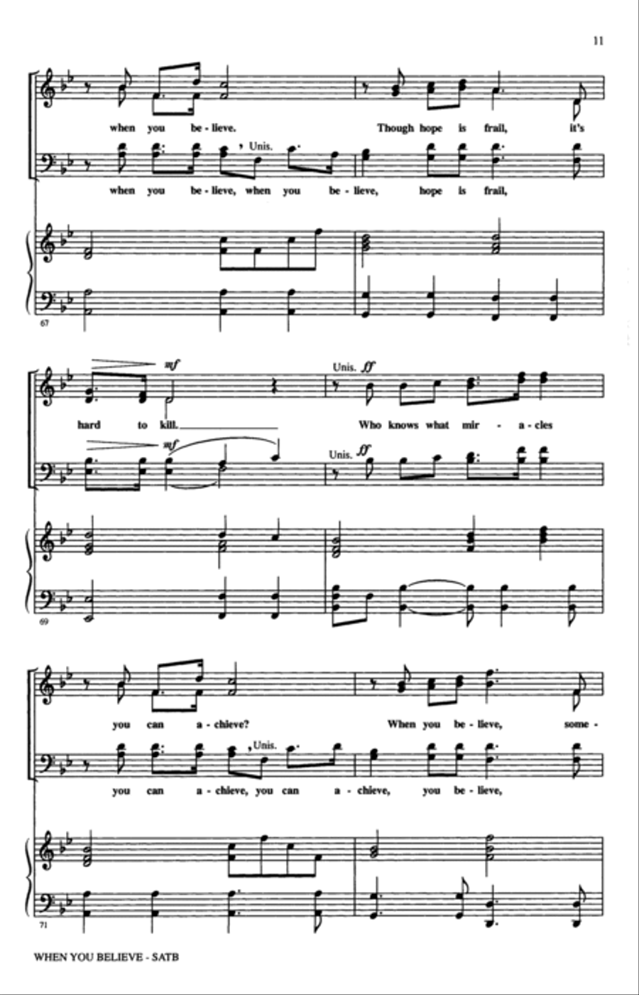 When You Believe (from The Prince Of Egypt) (arr. Audrey Snyder) 4-Part scores gallery preview page 9