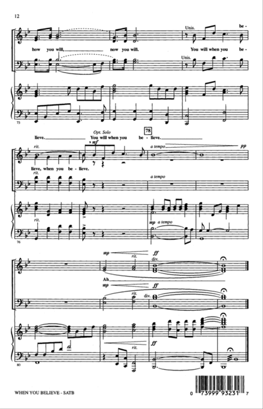 When You Believe (from The Prince Of Egypt) (arr. Audrey Snyder) 4-Part scores gallery preview page 10