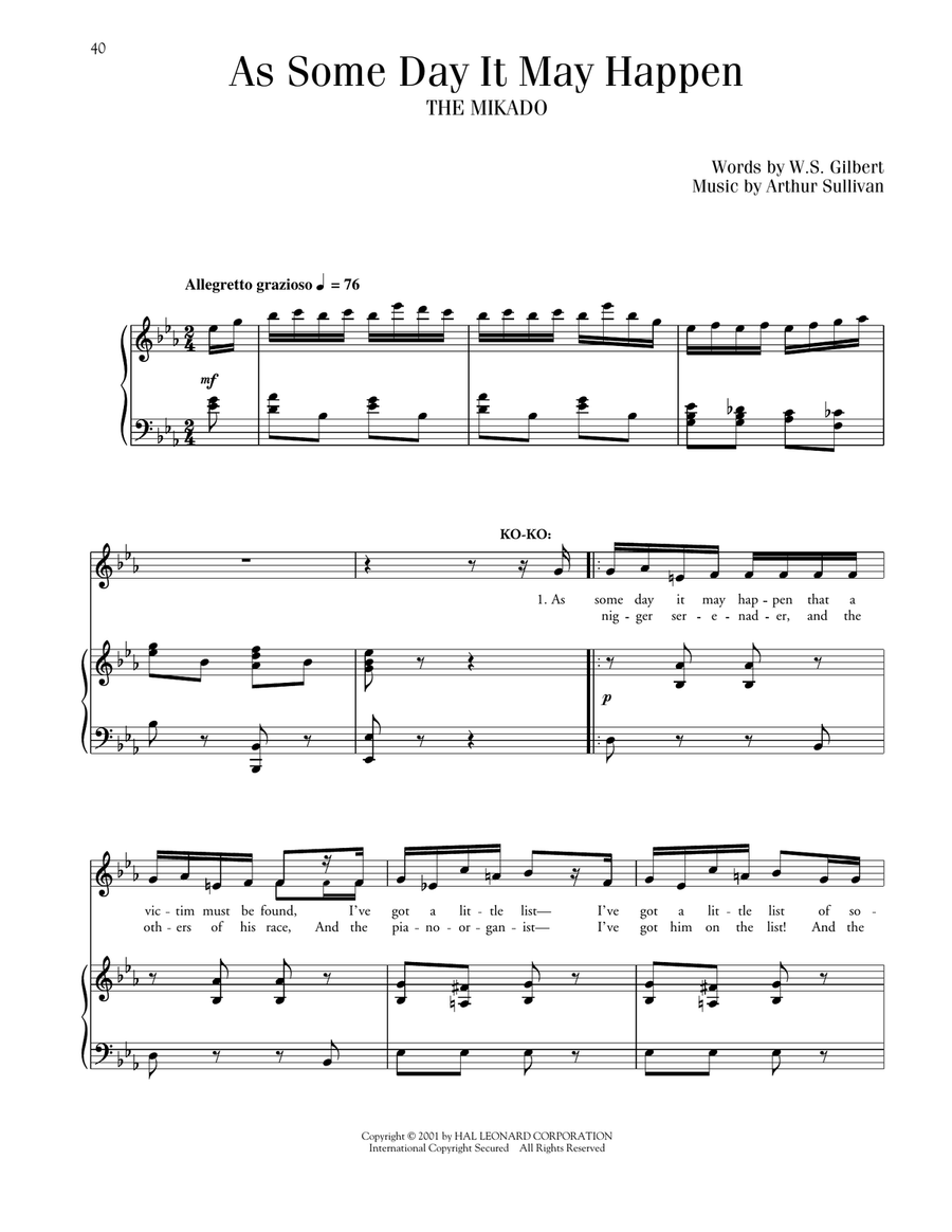 As Some Day It May Happen (from The Mikado) Voice scores gallery preview page 1