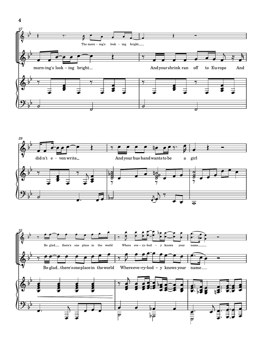 Where Everybody Knows Your Name Piano, Vocal scores gallery preview page 4