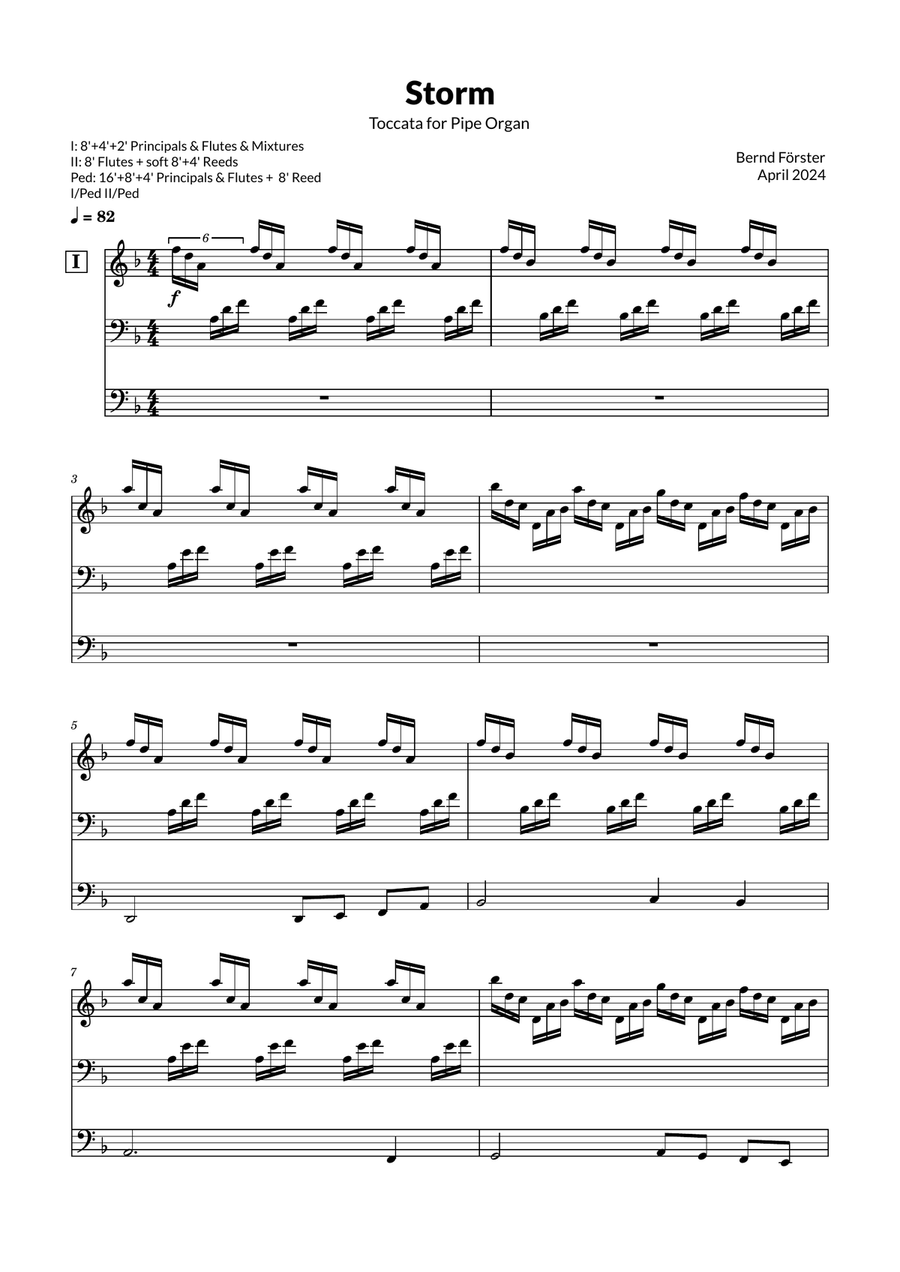 STORM - Toccata for Pipe Organ. Organ Solo scores gallery preview page 2