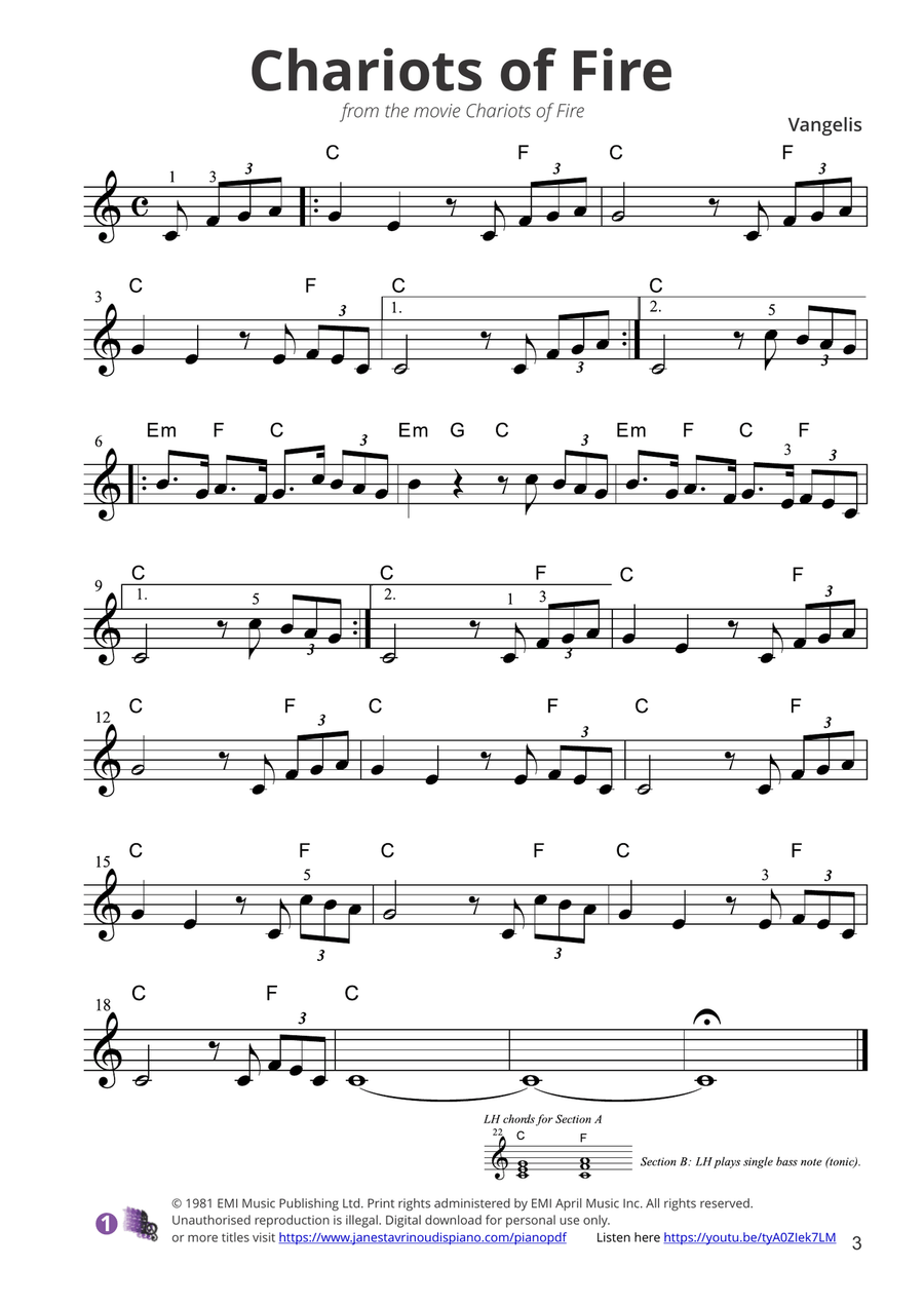Chariots Of Fire Chariots Of Fire Easy Piano scores gallery preview page 3