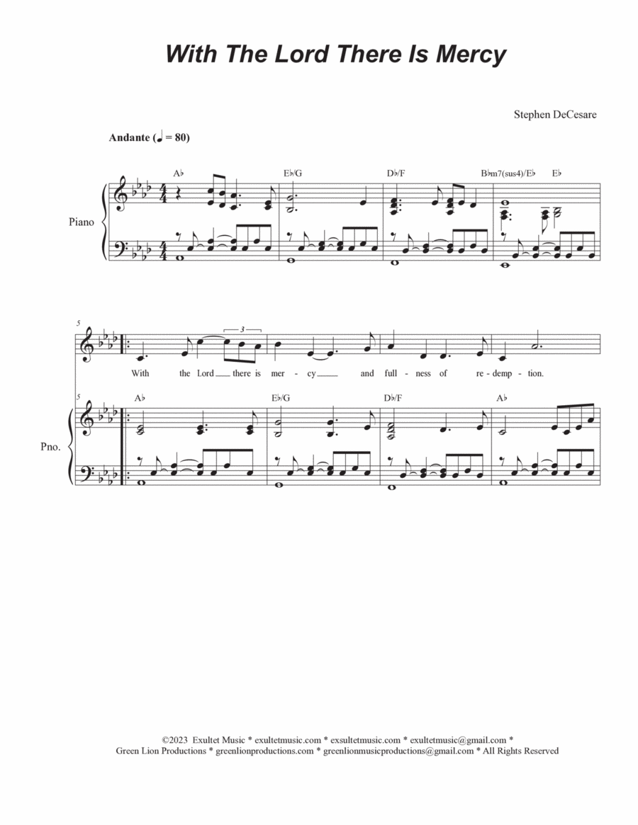 Psalms for the 10th Sunday in Ordinary Time through the Assumption (Year B) (Vocal solo) Voice Solo scores gallery preview page 1