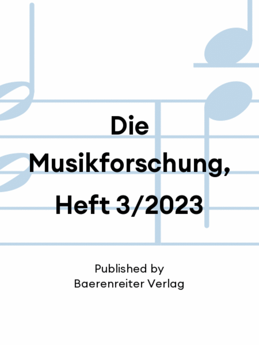 Die Musikforschung, Heft 3/2023 Magazines scores gallery preview page 1