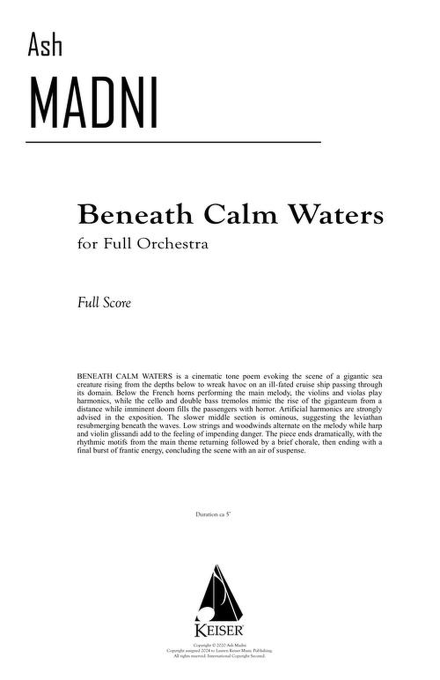 Beneath Calm Waters (Score) Score scores gallery preview page 2