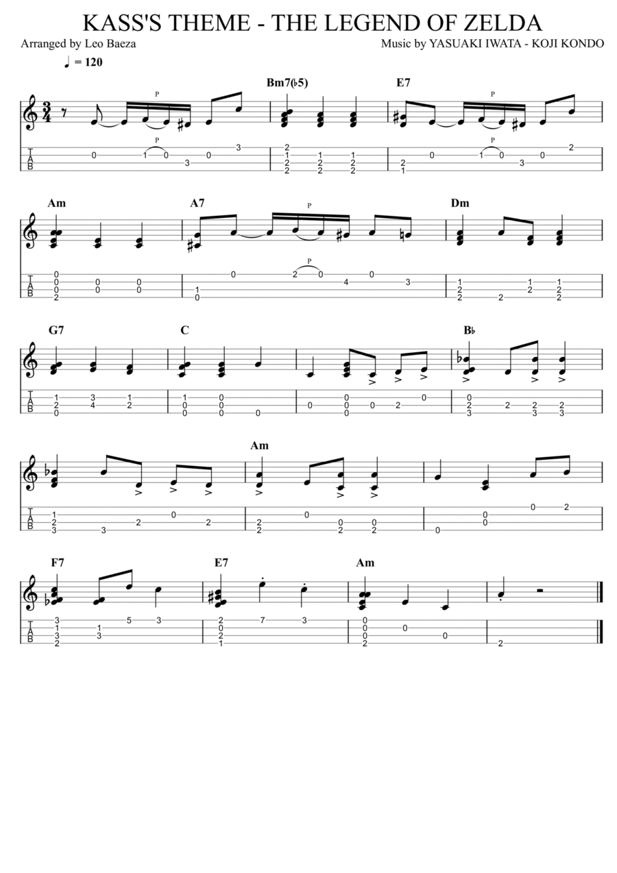 KASS'S THEME - THE LEGEND OF ZELDA Ukulele scores gallery preview page 1