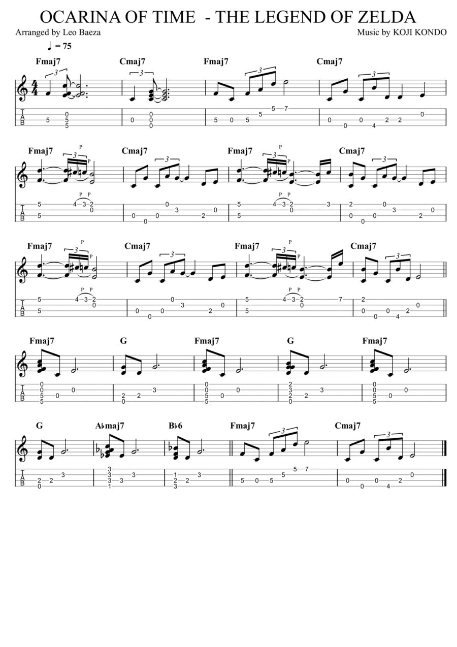 OCARINA OF TIME - THE LEGEND OF ZELDA Ukulele scores gallery preview page 1