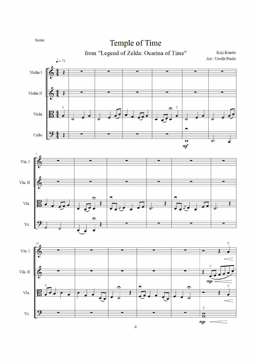 The Legend Of Zelda String Quartet scores gallery preview page 1