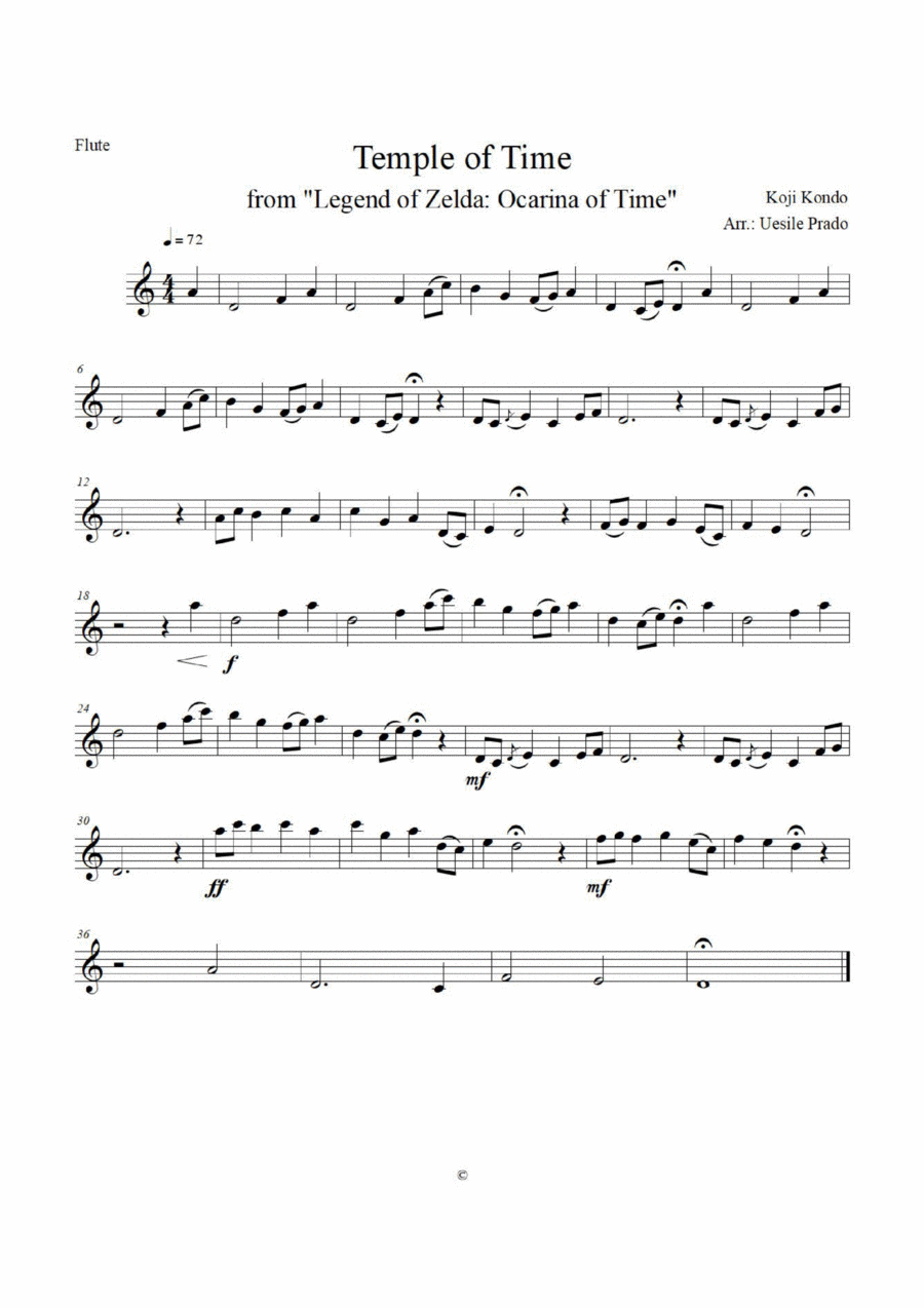 The Legend Of Zelda Flute scores gallery preview page 1