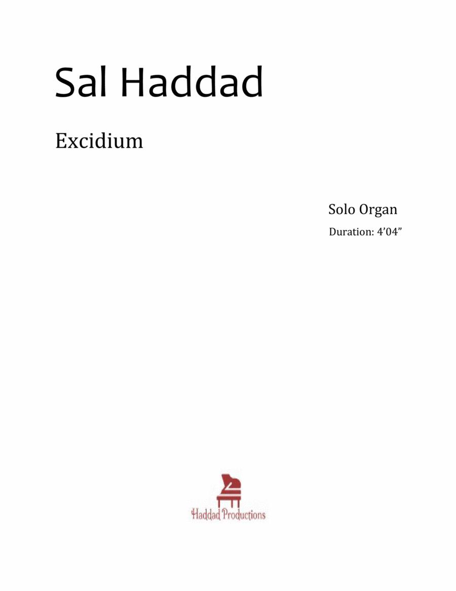 Excidium (organ solo) Op. 4 Organ Solo scores gallery preview page 1