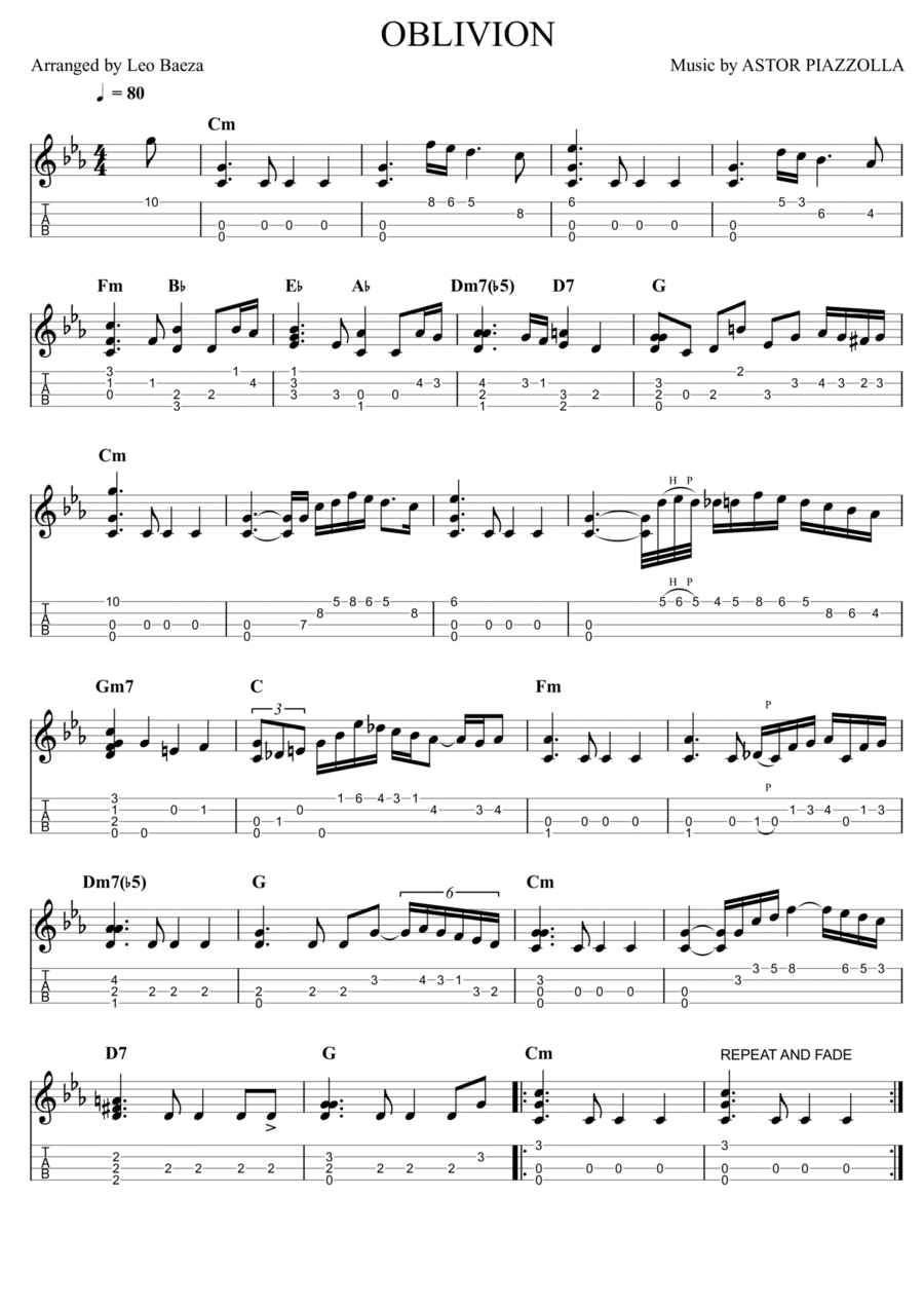 OBLIVION Ukulele scores gallery preview page 1