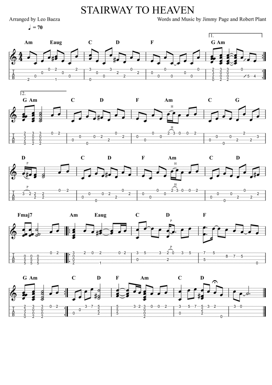 STAIRWAY TO HEAVEN Ukulele scores gallery preview page 1