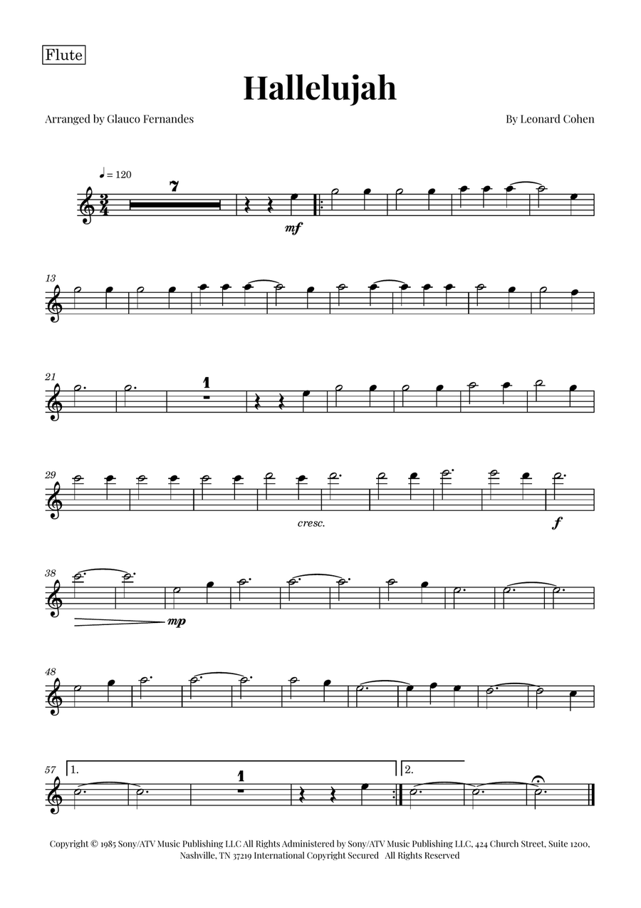 Hallelujah Woodwind Trio scores gallery preview page 3