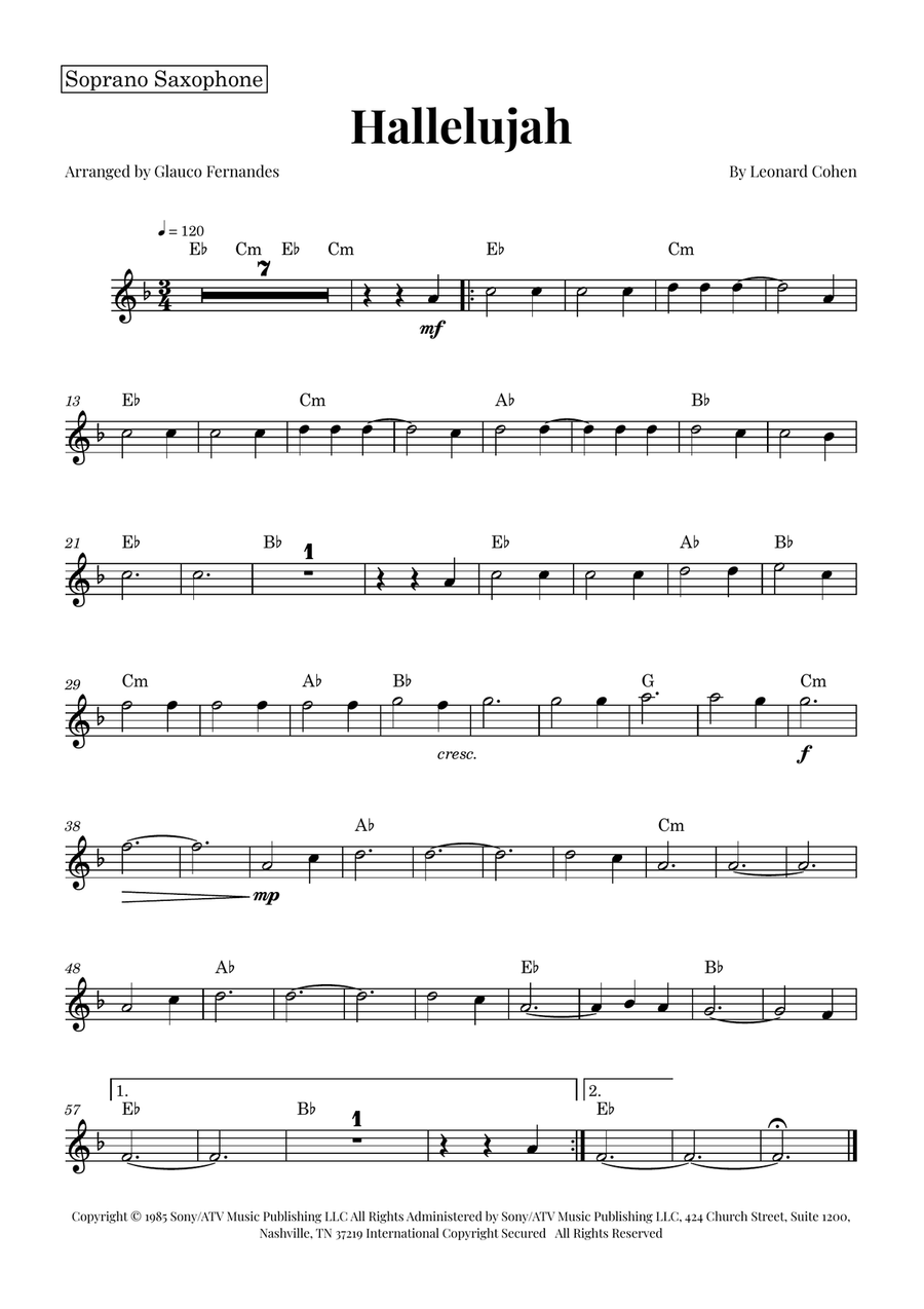 Hallelujah Woodwind Trio scores gallery preview page 3