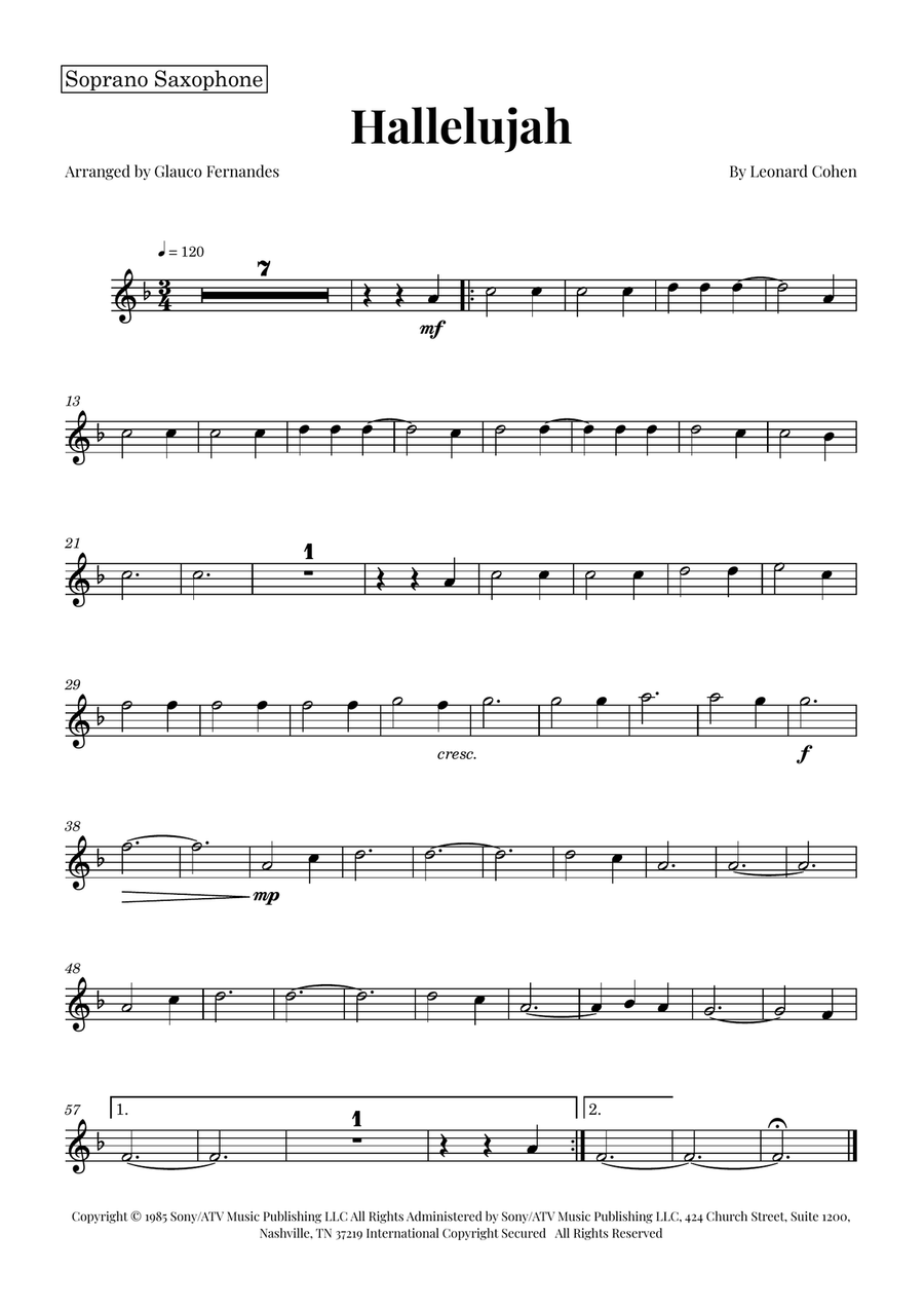 Hallelujah Woodwind Trio scores gallery preview page 3