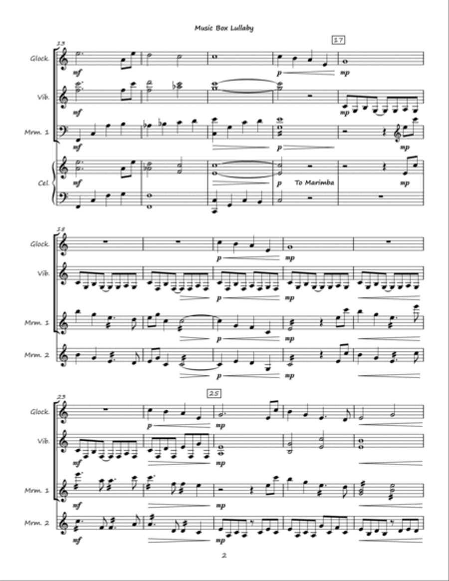 Music Box Lullaby Chamber Music scores gallery preview page 2