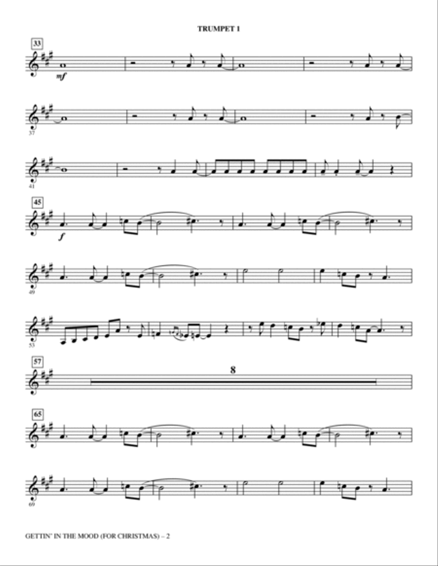Gettin' in the Mood (For Christmas) (arr. Roger Emerson) - Bb Trumpet 1 Choir scores gallery preview page 2
