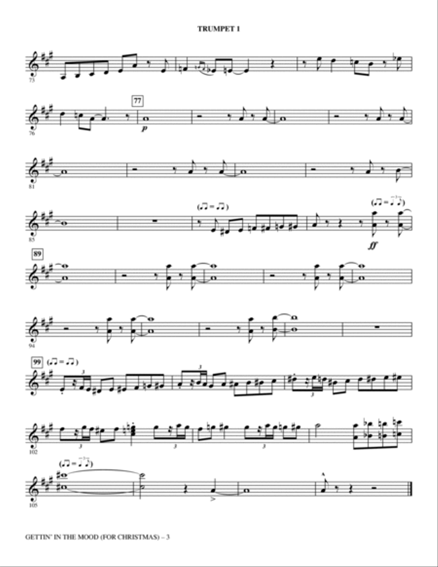 Gettin' in the Mood (For Christmas) (arr. Roger Emerson) - Bb Trumpet 1 Choir scores gallery preview page 3