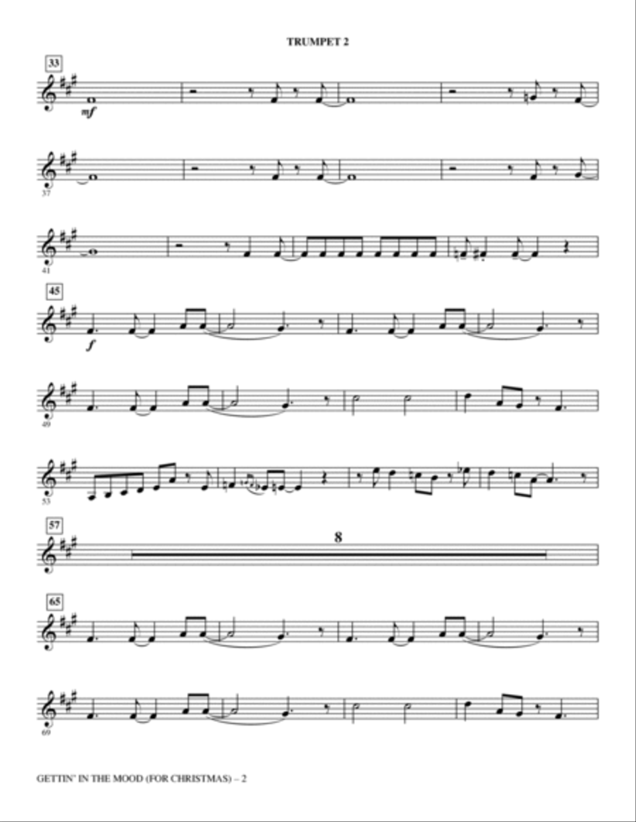 Gettin' in the Mood (For Christmas) (arr. Roger Emerson) - Bb Trumpet 2 Choir scores gallery preview page 2