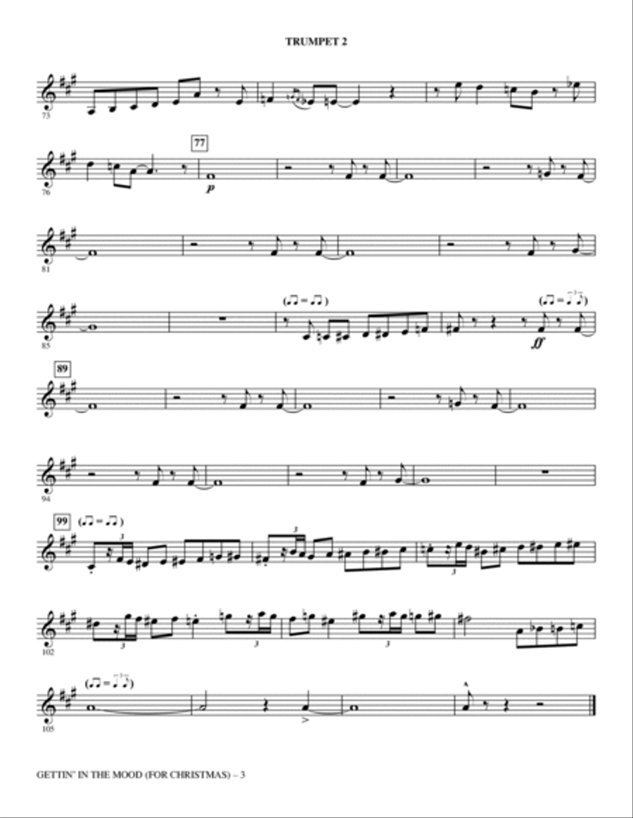 Gettin' in the Mood (For Christmas) (arr. Roger Emerson) - Bb Trumpet 2 Choir scores gallery preview page 3